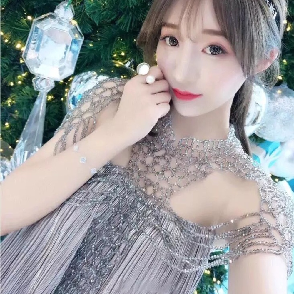*like new* Elegant silver crystal dress